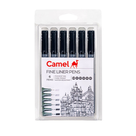 Camel Fine Liner Pens - 6 Pens