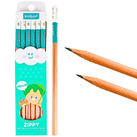 Kinbor Wooden Pencil – Zippy Triangular (Pack of 12)