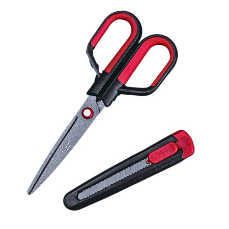 Guangbo 2-in-1 Scissor Cutter – 175 mm (Red)