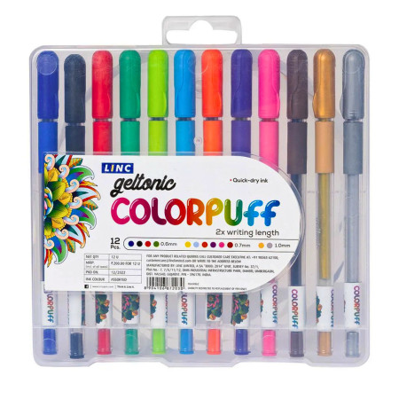 Linc Geltonic Colorpuff Gel Pen Set - Assorted