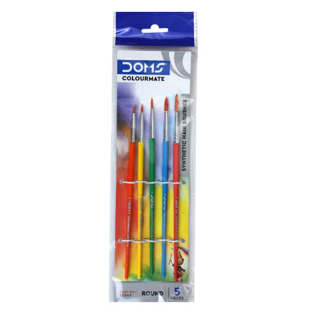 Doms Colourmate Brushes Round- Assorted Set of 5