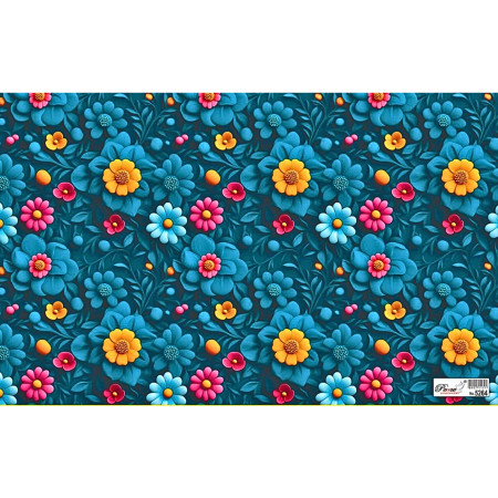 Gift Wrapping Paper - Floral Print, Pack of 25 Sheets 70x48cm - 5264