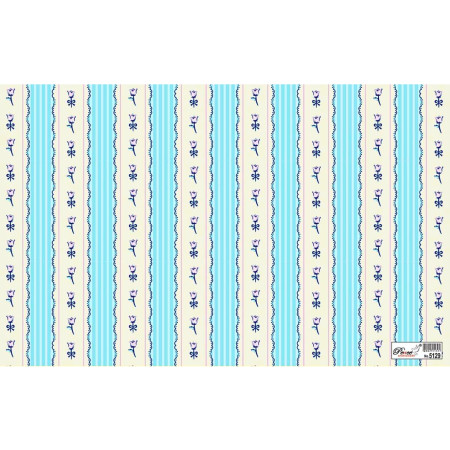 Gift Wrapping Paper - Blue & White Strip Print, Pack of 25 Sheets 70x48cm - 5129