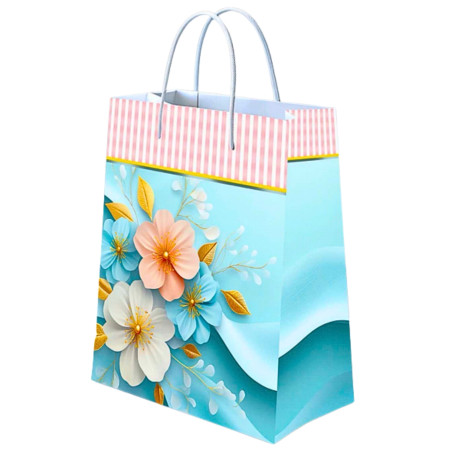 Flower Print Paper Bag (Small) - S-126