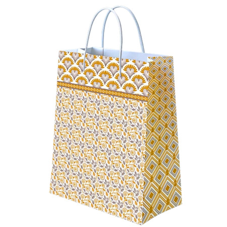 Gold & Silver Branch Print Paper Bag (Medium)- GS-M-101