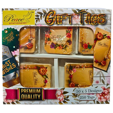 Golden Gifting Tags 50x5 Designs - 250 Tags