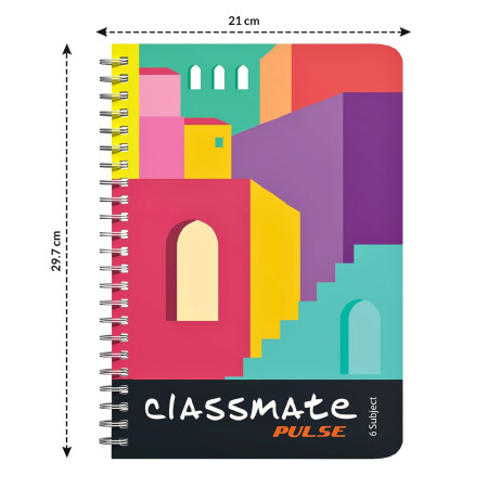 Classmate Pulse 6 Subject Notebook - Single Line, 400 Pages, 29.7x21 cm