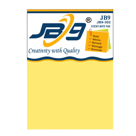 JB9 Yellow Sticky Note Pad - 50x75mm (2x3inch) - 302