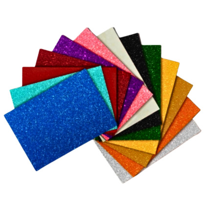 JB9 Glitter Sheet A4 -  Non Adhesive - Pack of 10 Mix Colour - 158