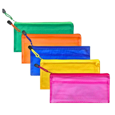 JB9 A6 Satin Multicolour Zipper Pencil Pouch