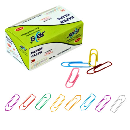 JB9 Coloured 'U' Paper Clips - 28mm - C28