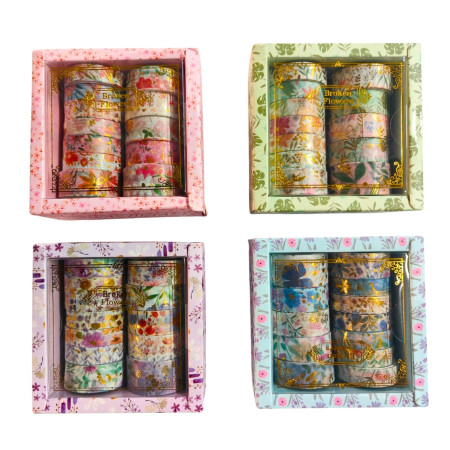 Washi Floral Tape Pack of 12pcs Mix Size - XM-TZ2975