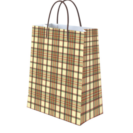 Gun Check Print Nano Paper Bag(Nano small) - N-108