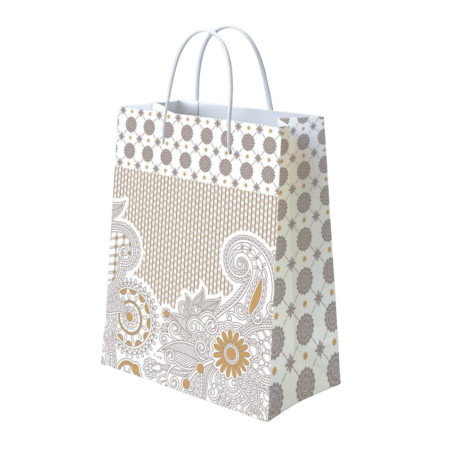 Gold & Silver Mandala Print Paper Bag (Small) - GS-S-105