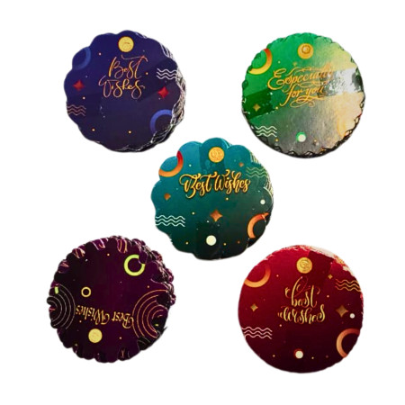 Round & Curved with Star Best Wishes Gifting Tags 50x5 Designs - 250 Tags