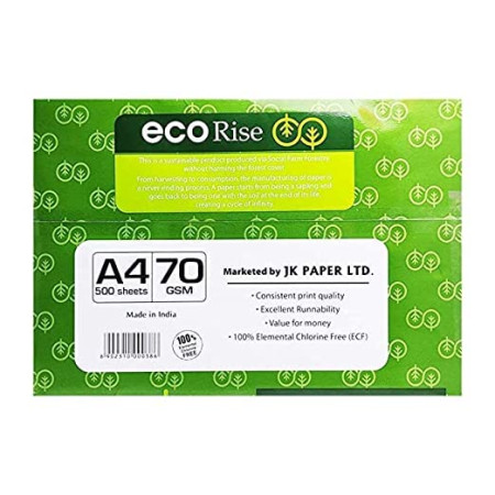 JK Eco Rise Copier Paper - A4, 500 Sheets, 70 GSM, 1 Ream