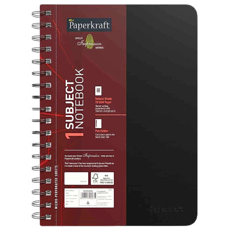 Paperkraft 1Subject Notebook Book - Single Line 160 Pages 17.6x25.0cm (02250046)