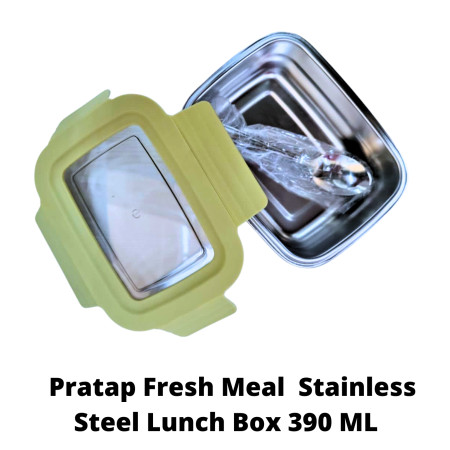 Pratap Fresh Meal Stainless Steel Lunch Box 390ml - (HL-S-01)