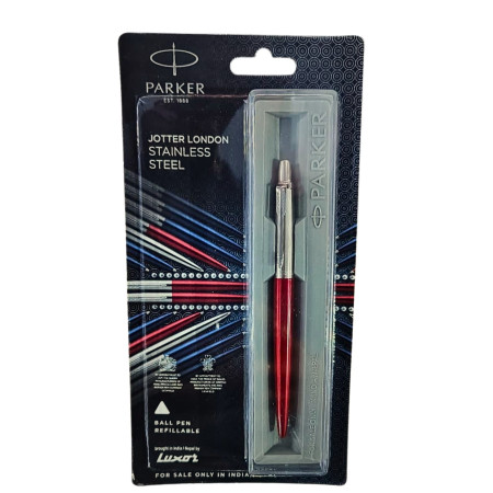 Parker Jotter London Stainless Steel Chrome Trim Ball Pen (MRP - Rs. 380)