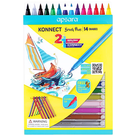 Apsara Konnect Brush Pens - 14 Shades