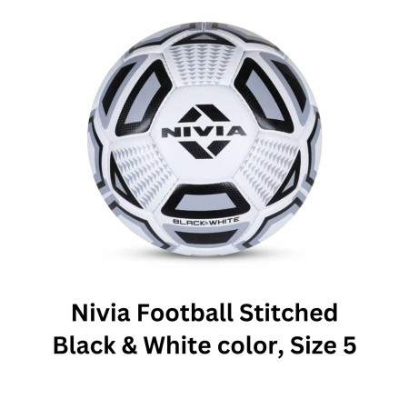 Nivia Black & White Football Size, 5 (FB-278)