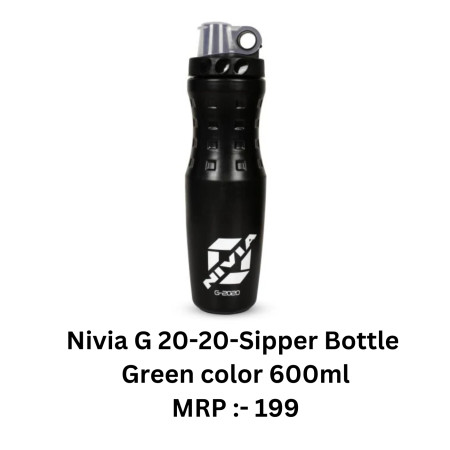 Nivia G20-20 Sipper Bottle 600ml Black - (SP-511)