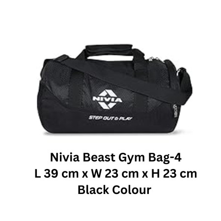 Nivia Beast Gym Bag-4 Black 23 Ltr - (BG-5183BK)
