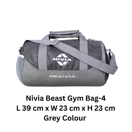 Nivia Beast Gym Bag-4 Grey 23 Ltr - (BG-5183GR)