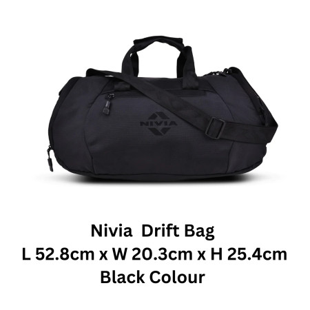 Nivia Drift Bag Black 20.7 Ltr - (BG-6153BK)