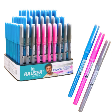 Hauser Doku-Rite Ball Pen 0.7mm 100pcs Stand -Assorted