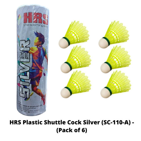 HRS Plastic Shuttle Cock Silver (SC-110-A) - (Pack of 6) New