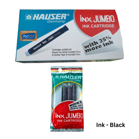 Hauser Inx Jumbo Ink Cartridge - Black, Pack of 3