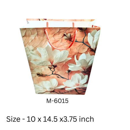 3D Flower Print Paper Bag (Meduim)- M-6015