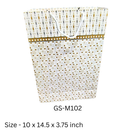 Gold & Silver Straight Branch Print Paper Bag (Medium)- GS-M102