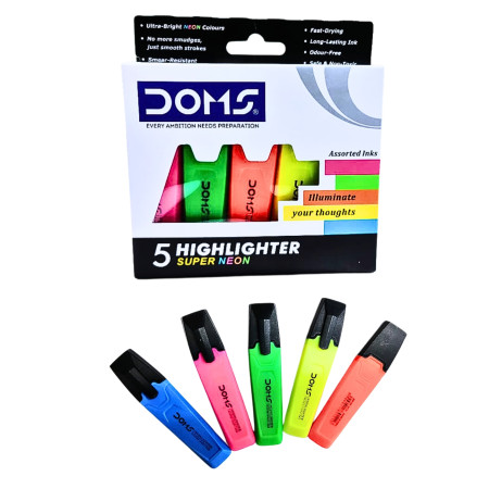 Doms Neon Highlighter - Assorted