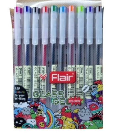 Flair Glass Gel Colours Pen - Assorted