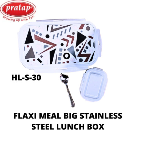 Pratap Flexi Meal Big Stainless Steel Lunch Box 850ml - (HL-S-30)