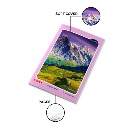 Saathi Long Notebook - Single Line, 224 Pages, 29.7x21cm (02351024) - Mrp-90