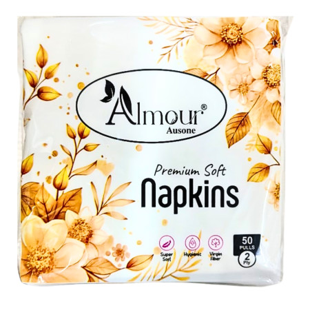 Almour Ausone Premium Soft Napkins 50 pulls 33 x33cm - 2 Ply