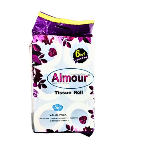 Almour Tissue Toilet Roll 6pcs Pack - 2 ply