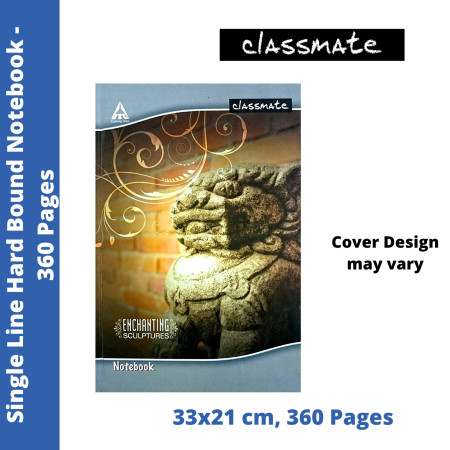 Classmate Hard Bound Notebook - Single Line, 384 pages, 33x21 cm (02670329)
