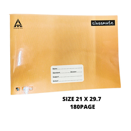 Classmate A4 (Horizontal) Exercise Notebook Single Line - 180 Page 21x29.7cm (02001348)