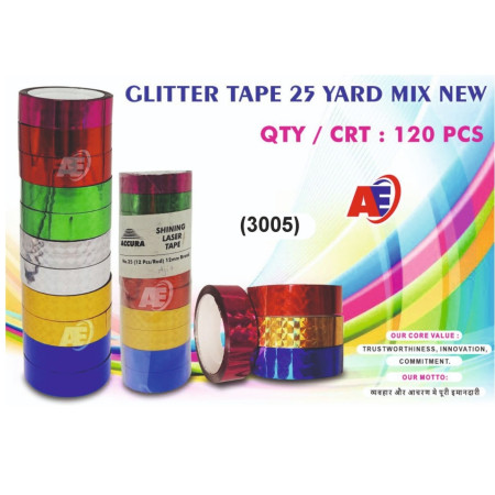 Myly Glitter Tape Mix Colour 12x25 Yard 12pcs - NO-25