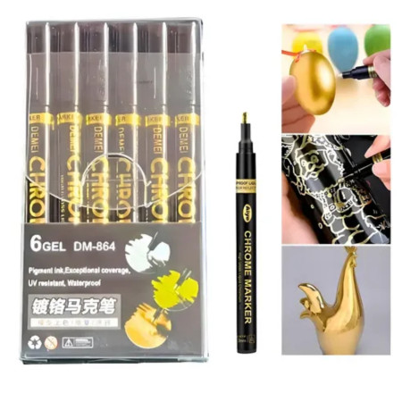 Myly Chrome Paint Gold & Silver Marker - DM-864