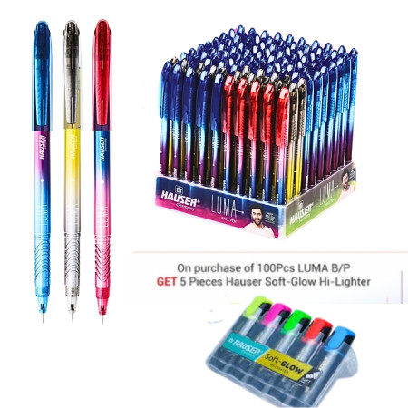 Hauser Luma Ball Pen 100pcs Stand - Assorted