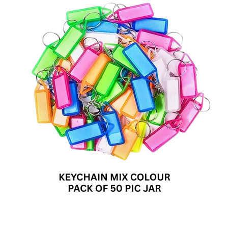 JB9 Plastic Key Chain Mix Colour 50 Pcs Jar