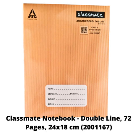 Classmate Notebook - 72 Pages, 24x18cm