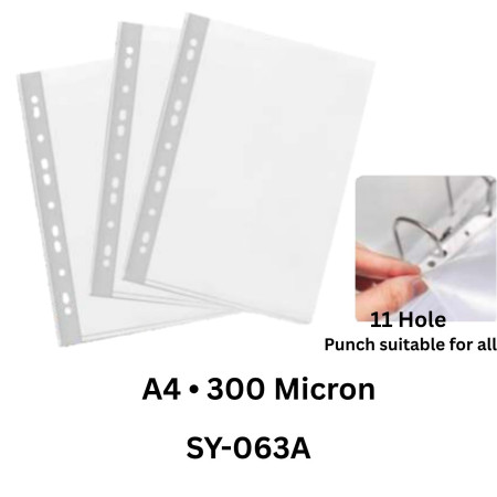 Saya A4 Sheet protector/Punched Pockets Max(25 Sheet Pack)(0.3MM)- SY-063A