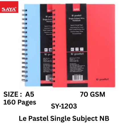 Saya Le Pastel Single Subject NB-A5 160 Page -SY-1203