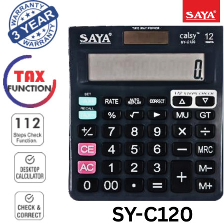 Saya Check & Correct Classic Desktop Calculator - SY-C120